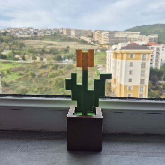Minecraft Temalı Çiçek Saksısı resmi